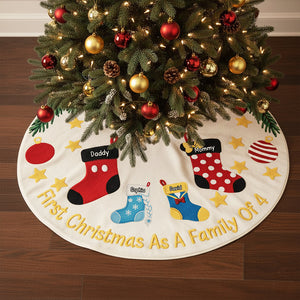 Holiday Stockings Quilted Tree Skirt - Personalized Gifts For Family 01naqn300825