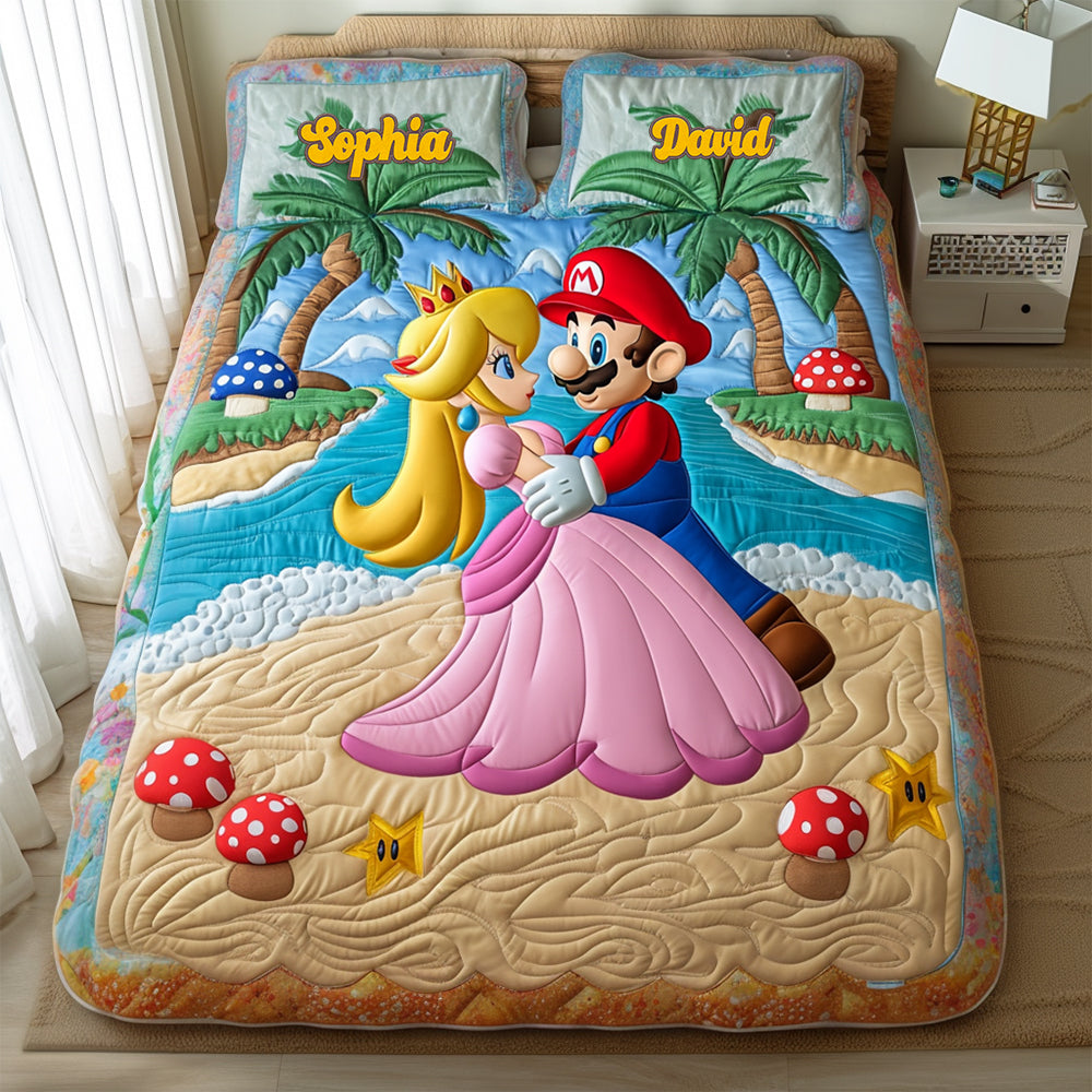 Romantic Couple Quilt Bed Set Personalized Gifts For Couple 02TGDT170725