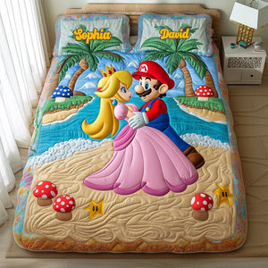 Romantic Couple Quilt Bed Set Personalized Gifts For Couple 02TGDT170725