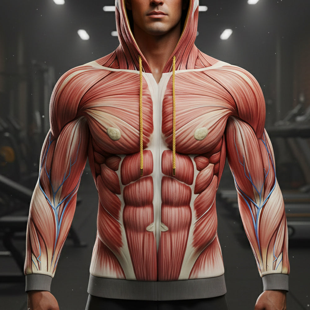 Hyper Realistic Muscle Hoodie Gifts For Fitness Lovers 05hytn111125