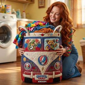 Grateful Dead Camper Van Quilted Laundry Basket - Personalized Gifts For Music Lovers 01QHDT140726