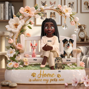 Home Is Where My Cats Are - Personalized Gifts For Pet Lovers Plaque 02totn190326