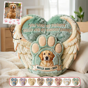 Custom Photo Heaven Dog & Cat Shaped Pillow, Personalized Keepsake To Remember Lost Pets 01qhmg191225