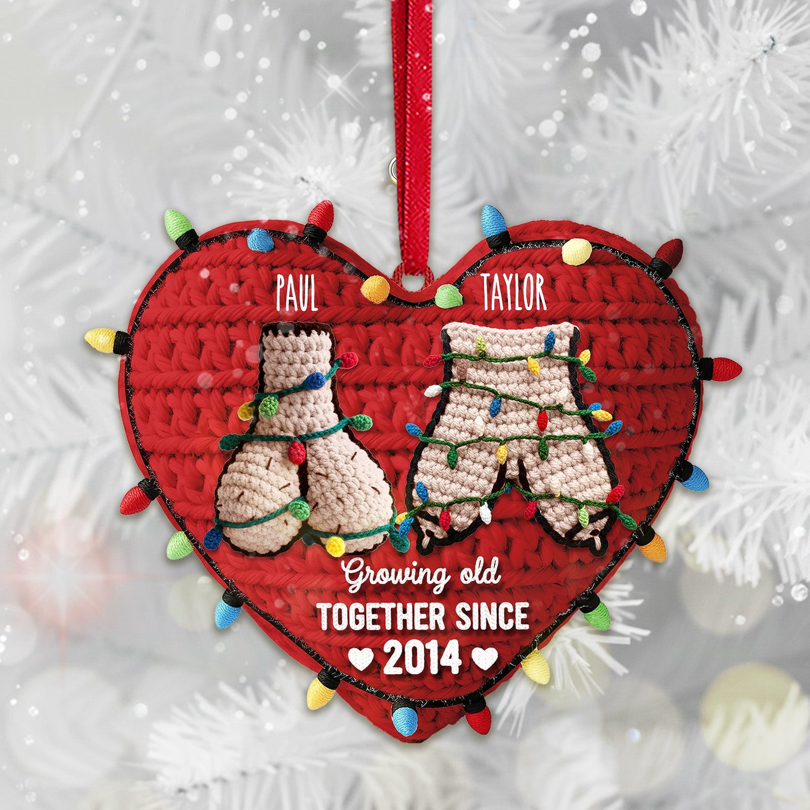 Old Couple Ornament - Personalized Gifts For Funny Couple Christmas Ornament 01NAMG091025-Homacus