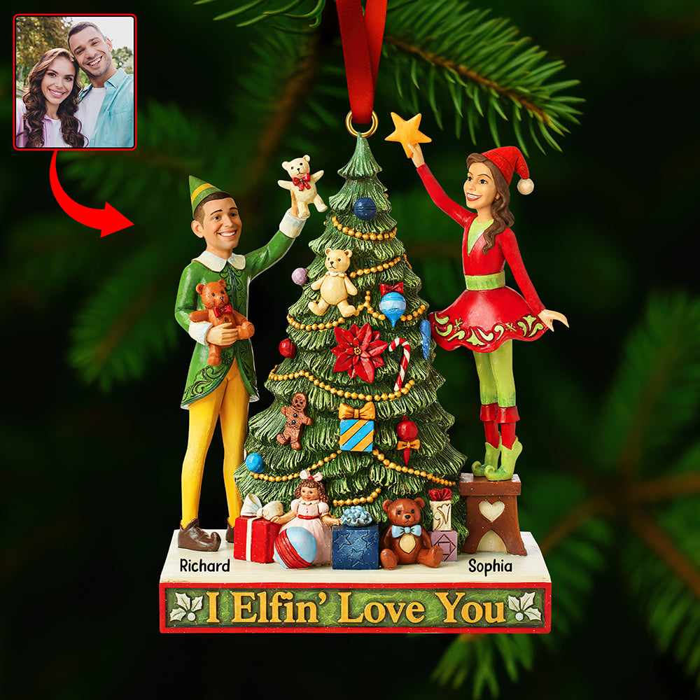 Romantic Holiday Christmas Ornament - Custom Photo Gifts For Couple 02huqn101025