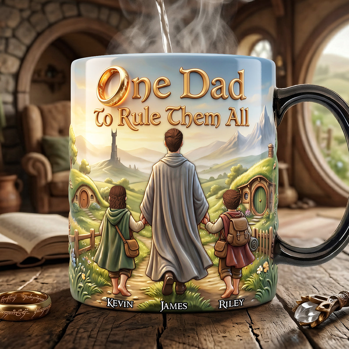 One Dad to Rule Them All Magic Mug - Personalized Gifts For Dads 03nata040526