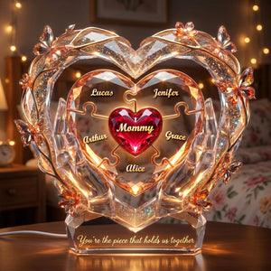 Mommy Pieces of Heart Lightbox Personalized Gifts For Mom 01PADH240426