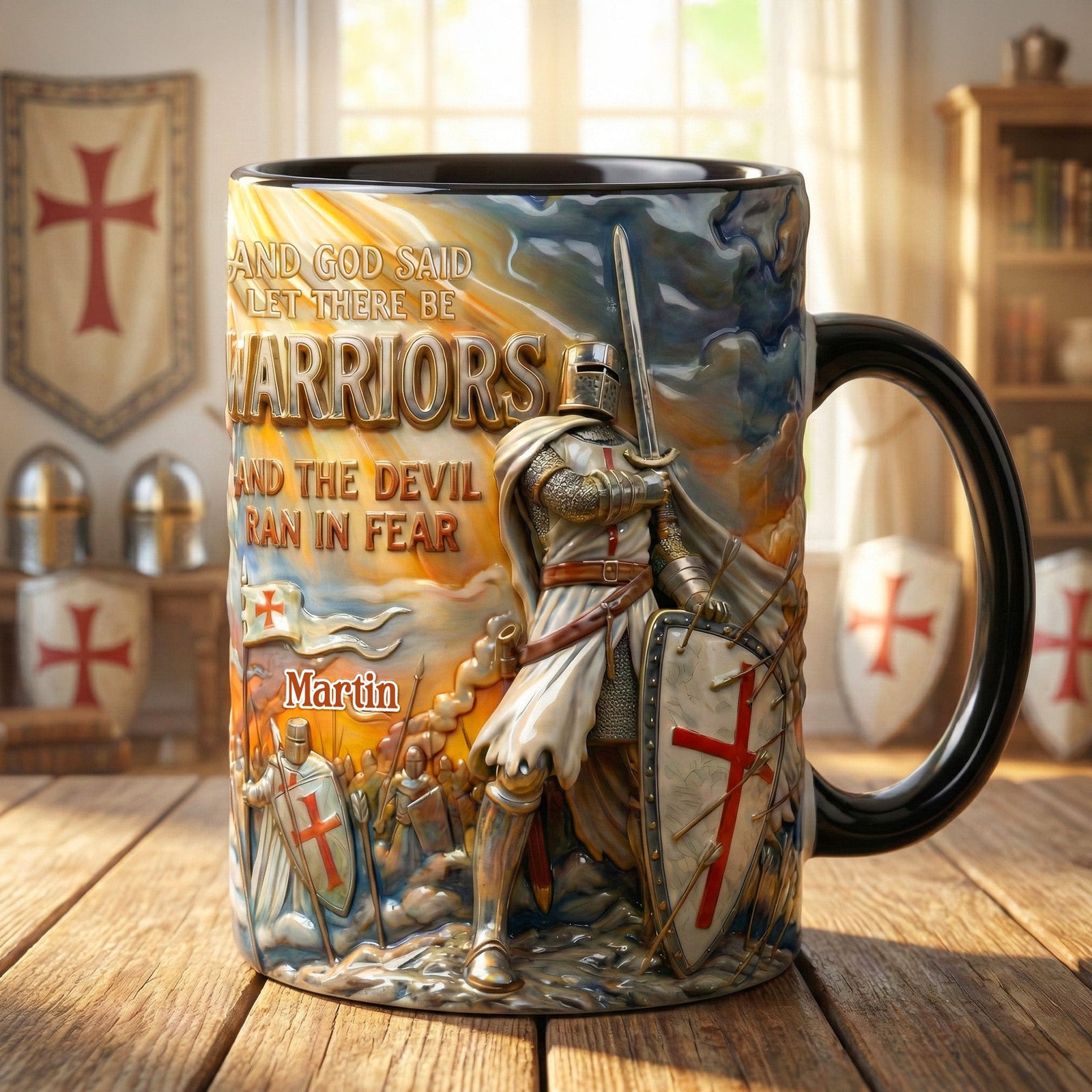Triumphant Templar Knight In Battle Accent Mug - Personalized Gifts For Christians 01qhmg210126