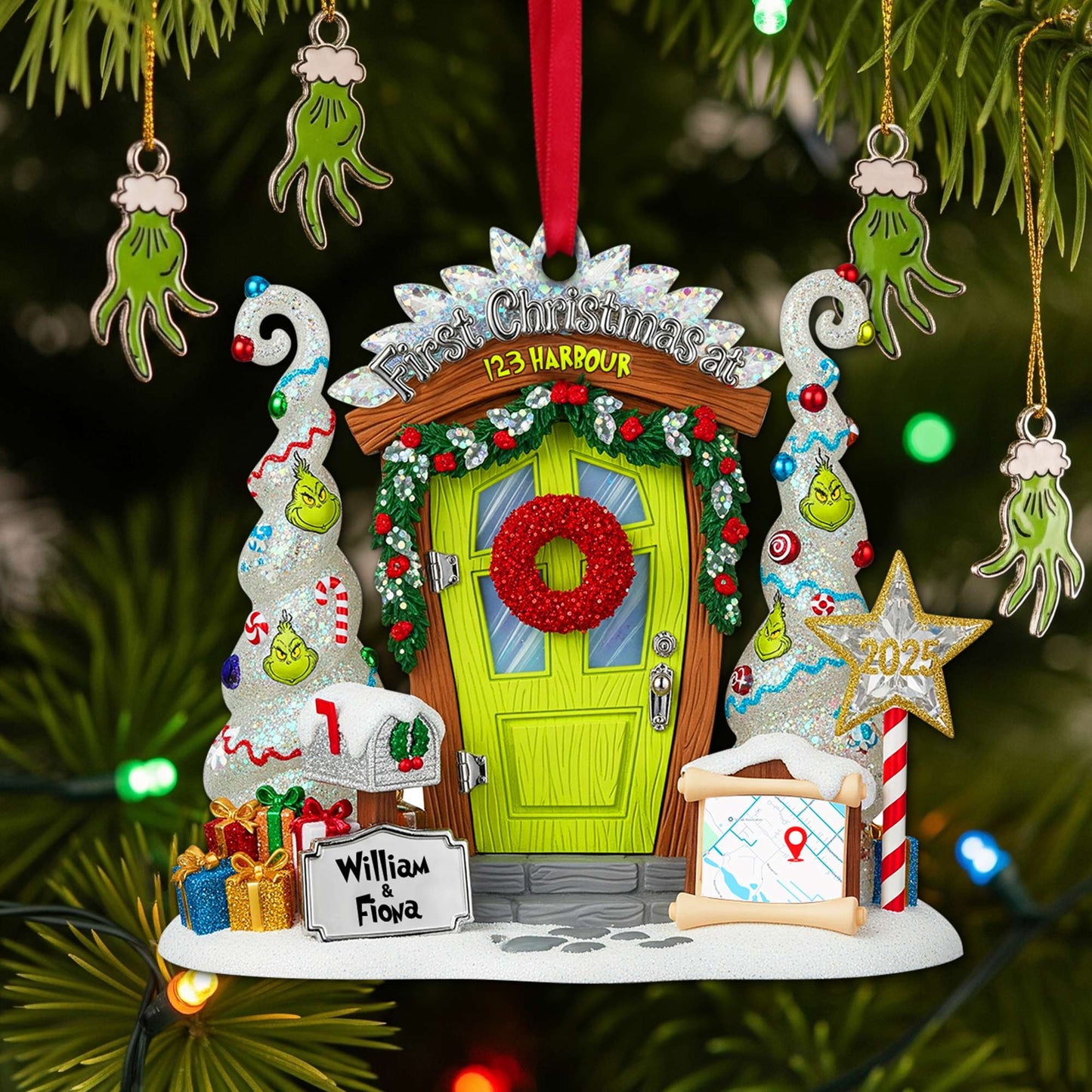 First Christmas At New Address Ornament - Personalized Christmas Gifts For Couple 07TGLU160825