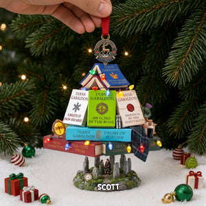 Book Stack Ornament - Personalized Gifts For Novel Fans Christmas Ornament 10HULU011026