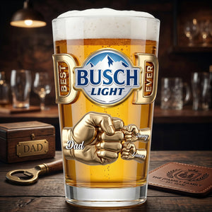 Family Fist Bump Pint Glass - Personalized Gifts For Dad 01NADT220526-Homacus