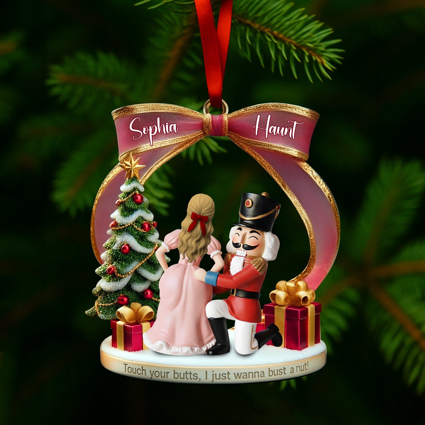 Cheeky Touch Couple Ornament - Personalized Christmas Gift For Couples 02TGLU190925