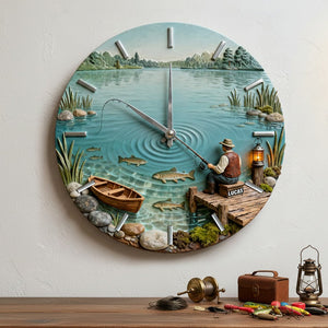 Personalized Gifts For Fishing Lovers Acrylic Hanging Wall Clock 06totn261225