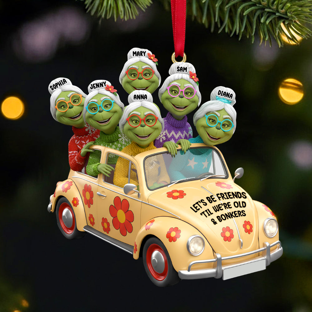 Old Best Friends On Car Personalized Funny Gifts For Besties Christmas Ornament