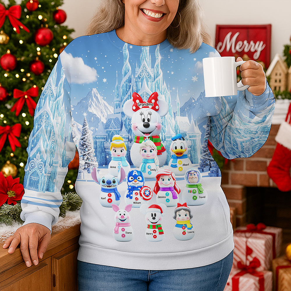 Cartoon Characters 3D Sweatshirt - Personalized Christmas Gifts For Grandma 03naqn210825