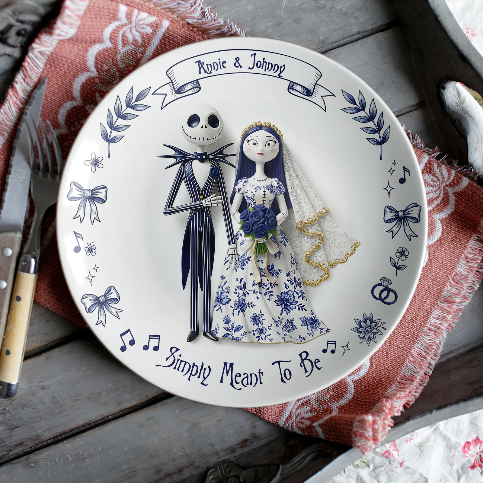 Simply Meant To Be Round Plate - Personalized Christmas Gift For Couple 04PGLU041025