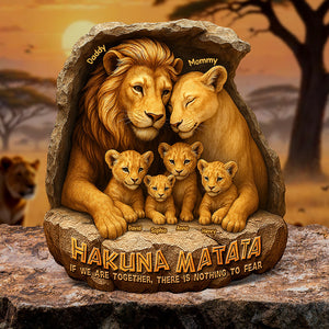 Personalized Gifts For Family Plaque Lion Mom And Dad 05XQQN040425 - Shaped Plaques - GoDuckee