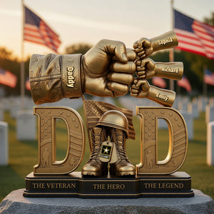 Veteran Dad’s Guiding Hand Acrylic Plaque - Personalized Gifts For Dad 02NAQN190526
