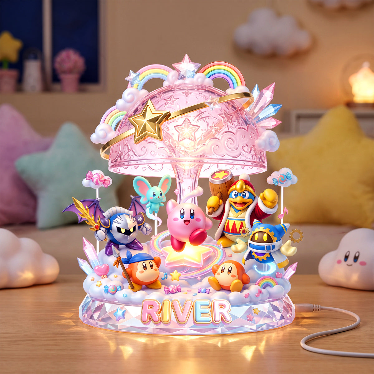 Pink Puff Acrylic Light Box - Personalized Gift For Gamers 05nadh170726