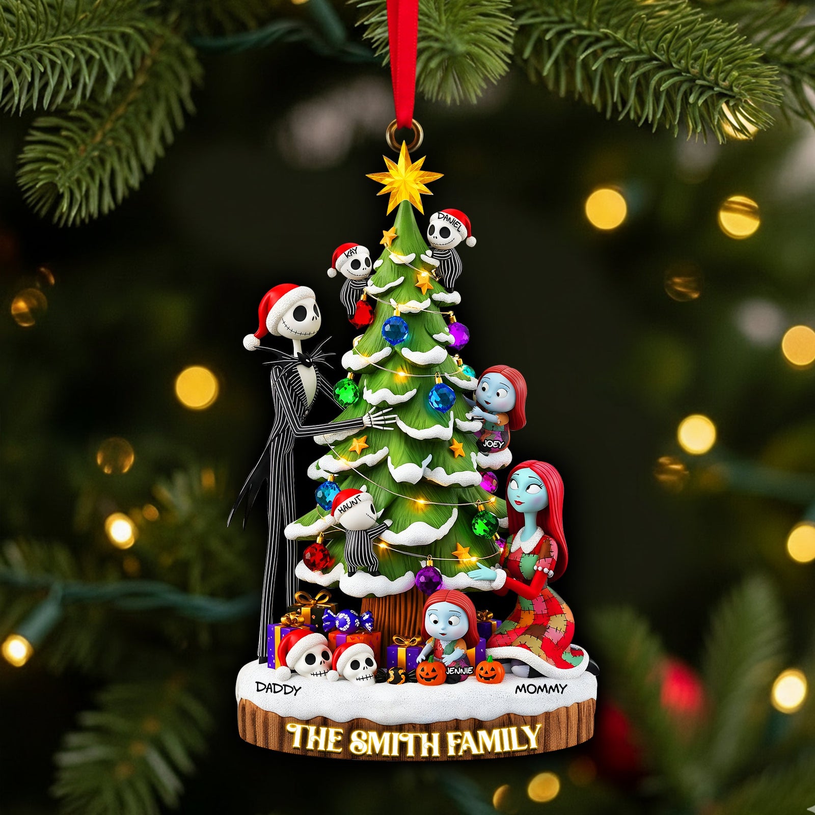 Gothic Christmas Family Ornament - Personalized Gifts For Family 01PALU200925