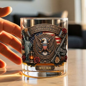 250th Anniversary USA 11oz Round Glass - Personalized Gifts For Patriots 03tymg200326