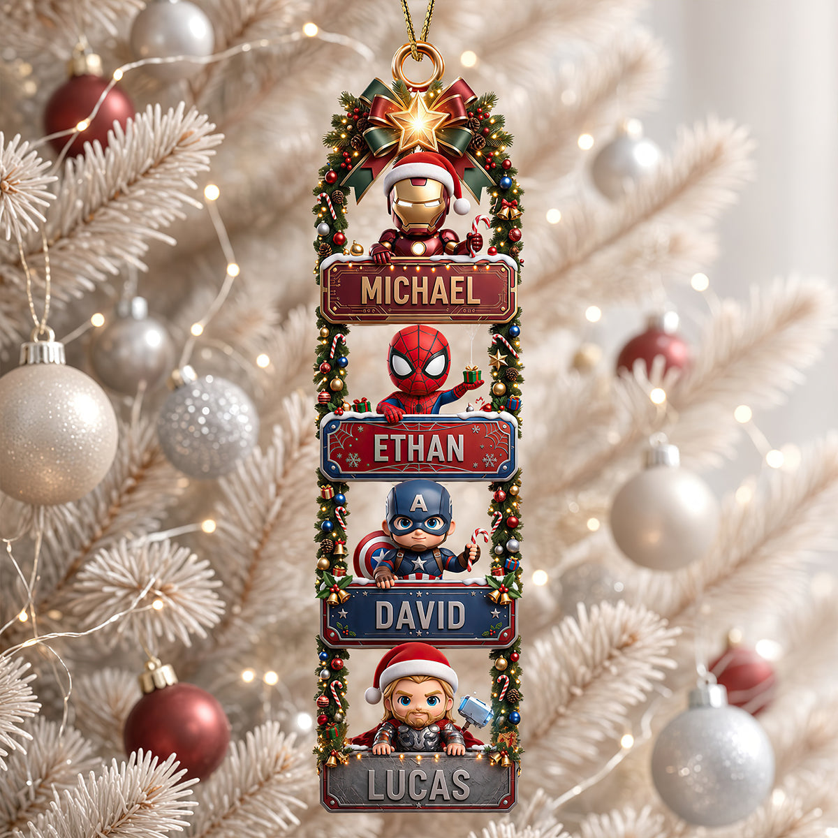 Protection Warrior Family Acrylic Ornament - Personalized Christmas Gifts For Family 02padt230926