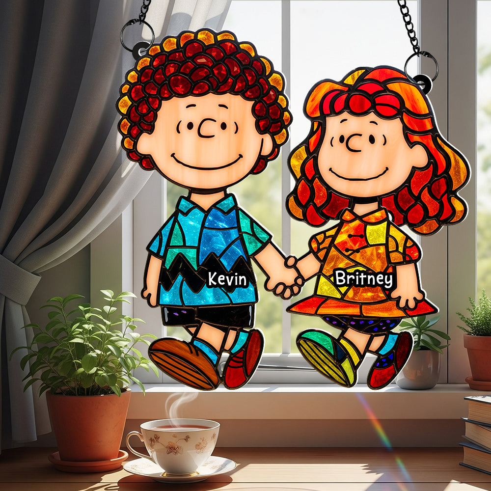 Couple Window Hanging Suncatcher Ornament - Personalized Gifts For Couple 05OHDT280725