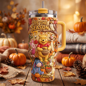 Cozy Woodland Autumn Colorful 40oz Tumbler With Handle - Personalized Gifts 07TYDH240726