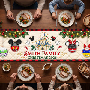 Christmas Family Bubble Quilted Table Runner - Personalized Gifts For Family 03nata260826