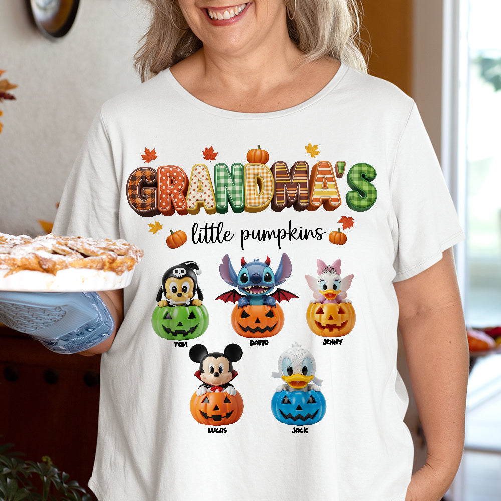 Little Pumpkins Personalized Halloween Gifts For Grandma And Mom Shirt 04pgtn220825