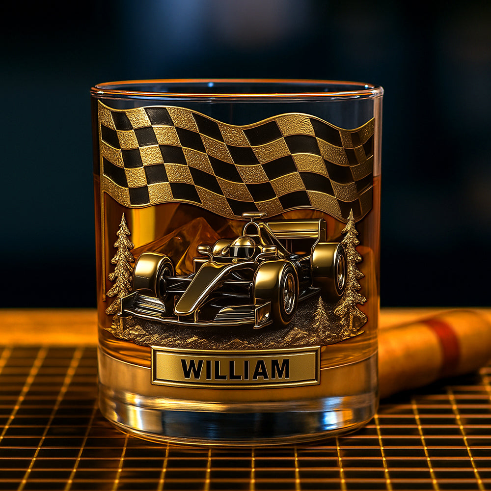 Race Car Whiskey Glass - Personalized Gifts For Racing Lovers 02tgqn130825
