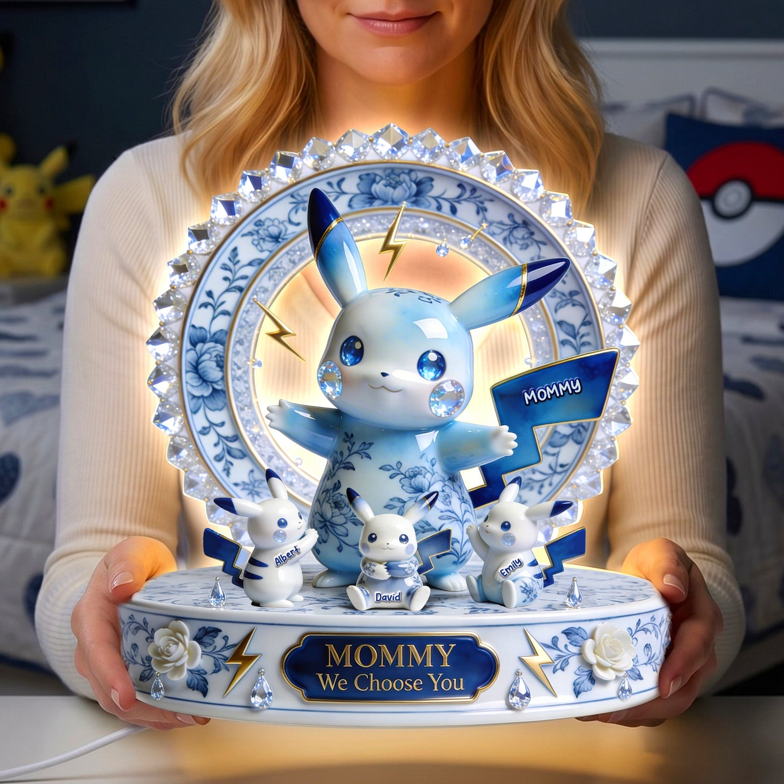 Elemental Creatures Toile de Jouy Shape Acrylic Light Box - Personalized Gifts For Mom 02PGQN160426