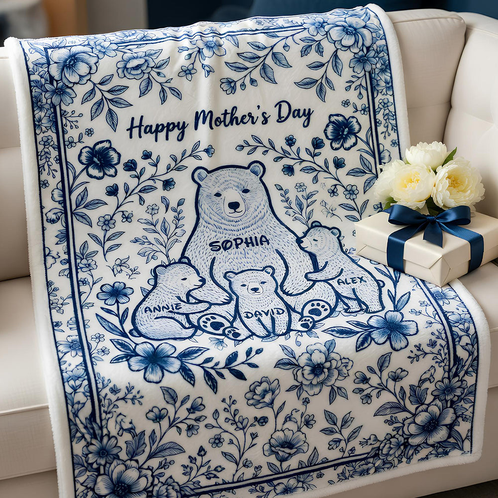 Heartfelt Mama Bear Blanket - Personalized Gifts For Moms 04PADT160426