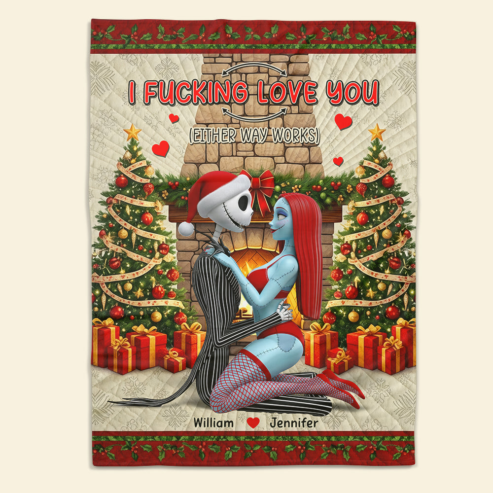 Naughty Couple Blanket - Personalized Christmas Gifts For Couple 03naqn180925