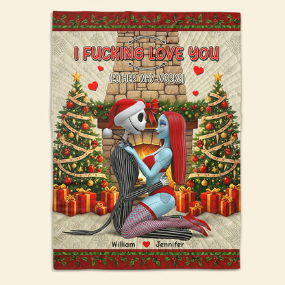 Naughty Couple Blanket - Personalized Christmas Gifts For Couple 03naqn180925