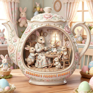 Easter Grandma's Cozy Bunny Tea Party – Personalized Gifts For Grandma 03natn250226