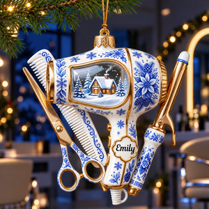 Toile De Jouy Christmas Ornament - Personalized Gifts For Hairstylist 01pgqn121026
