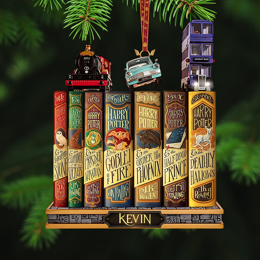 Books Collection Acrylic Christmas Ornament - Personalized Gifts For Book Lovers 02kita031125