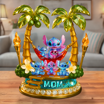 Little Monster Mom Plaque - Personalized Gifts For Mom 03ohpu180425-Homacus