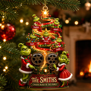 Mischievous Santa Family Ornament - Personalized Christmas Gifts 06HAQN210826