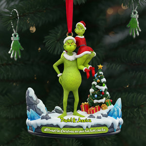 Hugging Green Monster Couple Ornament - Personalized Christmas Gift For Couples 01OHLU180925