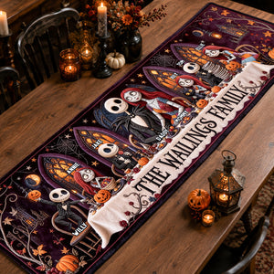 Mystical Spooky Family Quilted Table Runner - Personalized Halloween Gifts For Family 02padh130826