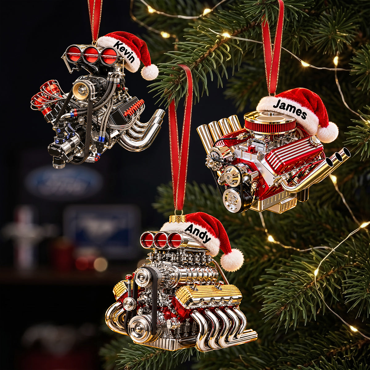 Drag Racing V8 Engine Ornament - Personalized Gifts For Racing Fans Christmas Ornament 04NATA121026