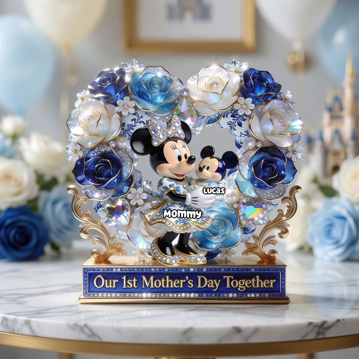 No.1 Mom – Toile De Jouy Acrylic Plaque - Personalized Gifts For Mother's Day 03PGDH230426