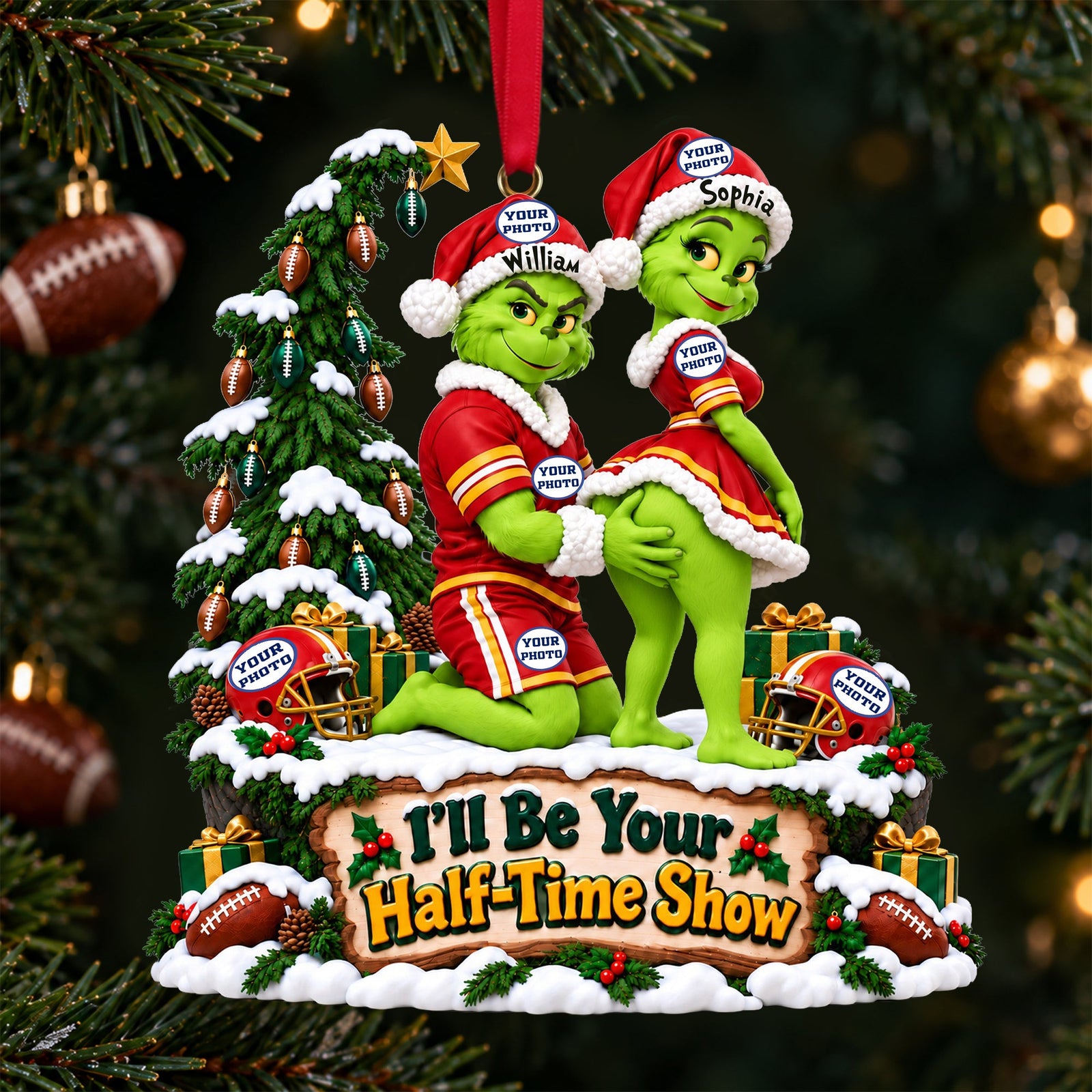 Furry Naughty Couples Acrylic Ornament - Personalized Christmas Gifts For Sports Loving Couple 04ohlu051026