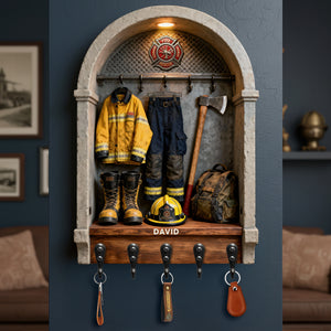 Firefighter Gear Acrylic Key Hanger – Personalized Gifts For Firefighter 03toqn161225