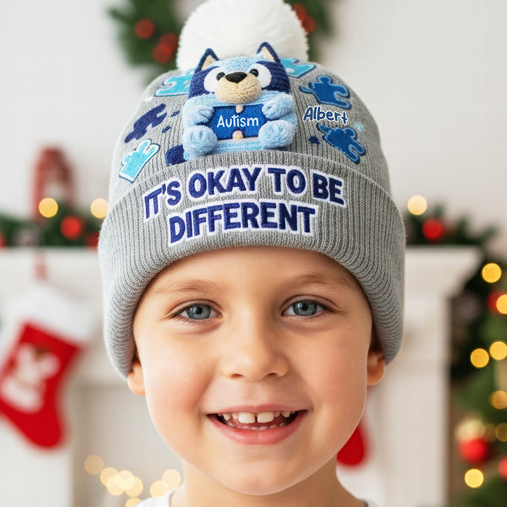 Autism Awareness Bobble Beanie Hat – Personalized Gifts For Kids 04naqn021025