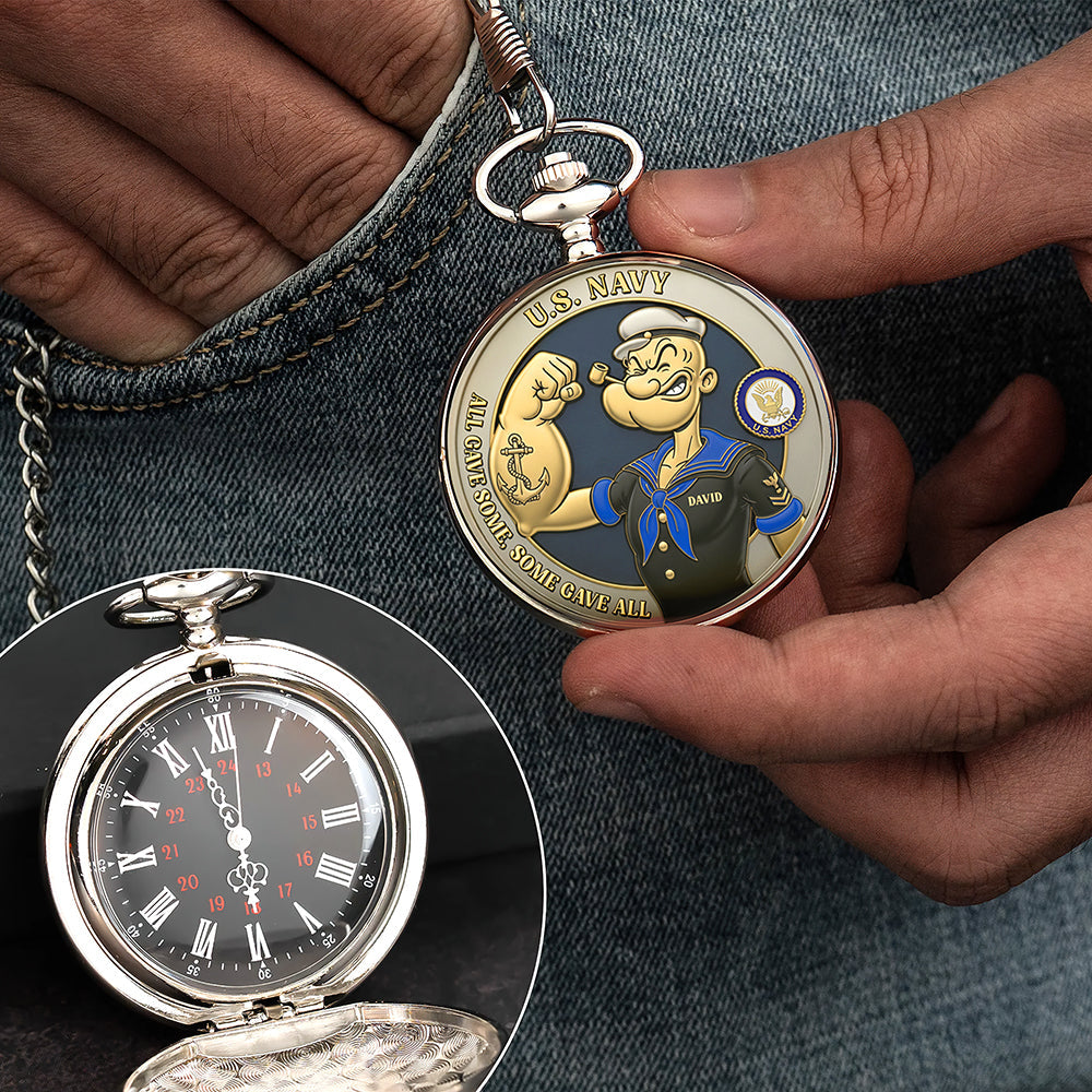 Service Remembered Pocket Watch Personalized Gifts For Veteran 04NAQN190625