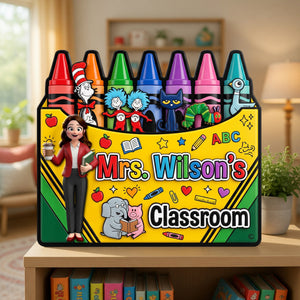 Teacher's Crayon Classroom Acrylic Plaque - Personalized Gifts For Teachers 02naqn060726