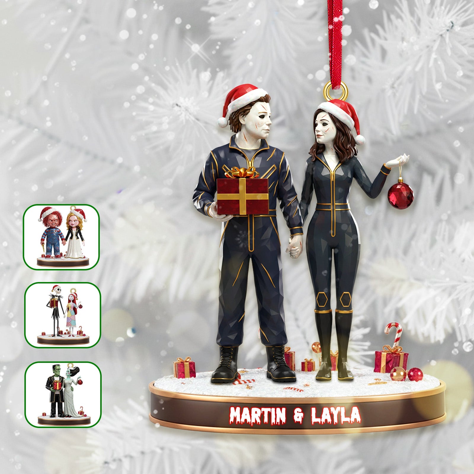 Horror Couple Ornament - Personalized Gift For Couple Christmas Ornament 01OHMG101025